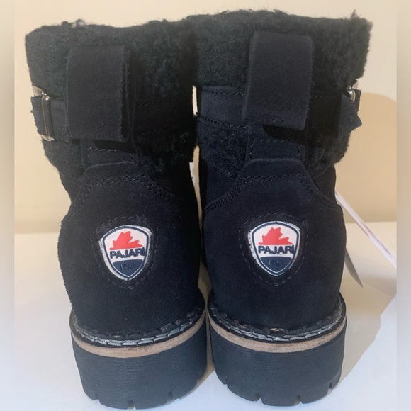 Womens Pajar waterproof suede winter booties, black, side zipper, NWOB, 7.5M - Picture 5 of 10